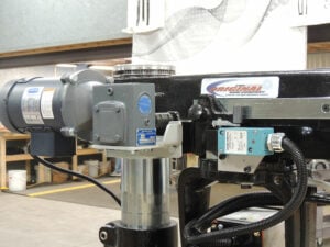 Electronic Powered Cross Feed mounted on a Radial Arm Saw