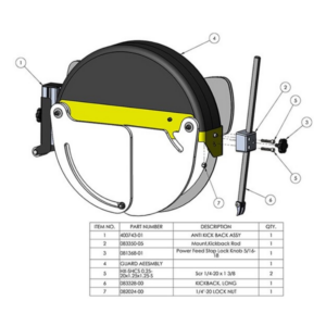 Line drawing and parts breakdown for Rip Kit for 14"/16" Radial Arm Saws